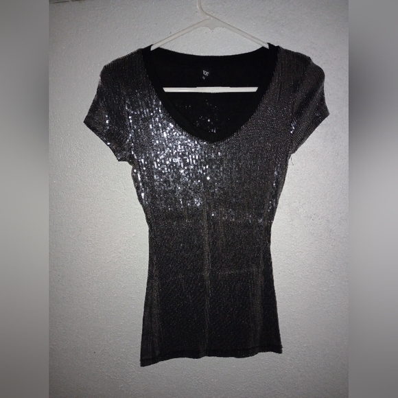 Love Tease Sequin Tee Shirt Clubbing Party Sexy Flirty Indie Sleeze Streetwear - Picture 7 of 16